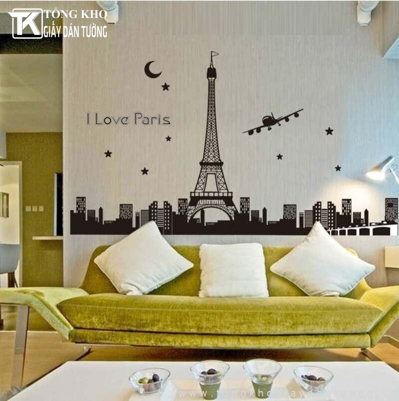 Trang trí phòng khách hiện đại với đề can dán tường cao cấp