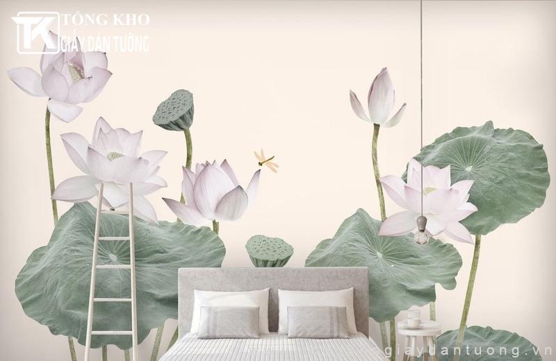 Mua tranh dán tường hoa sen đa dạng mẫu mã, giá tốt tại kho