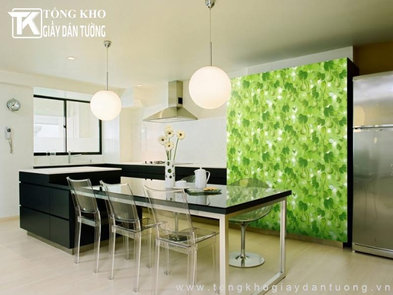 50+ mẫu giấy dán tường phòng ăn đẹp sang trọng và hiện đại 4 Sử dụng giấy 3D dán tường tạo điểm nhấn cho không gian ăn uống của gia đình