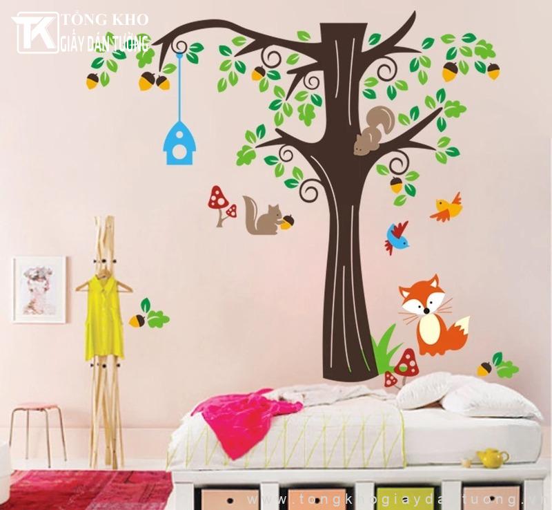 Giấy dán tường thiên nhiên vừa thích hợp trong phòng ngủ, không gian vui chơi hay học tập