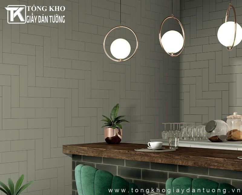 Giấy dán tường vân gạch Subway phong cách cổ điển hoài niệm 