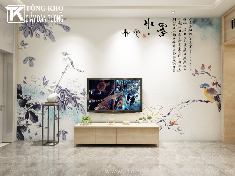 Mẫu giấy dán tường phòng khách nhập khẩu trực tiếp từ Hàn Quốc