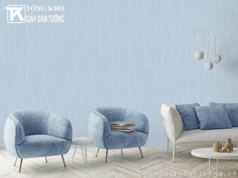 Mẫu giấy dán tường tông xanh tạo cảm giác mát mẻ cho căn phòng