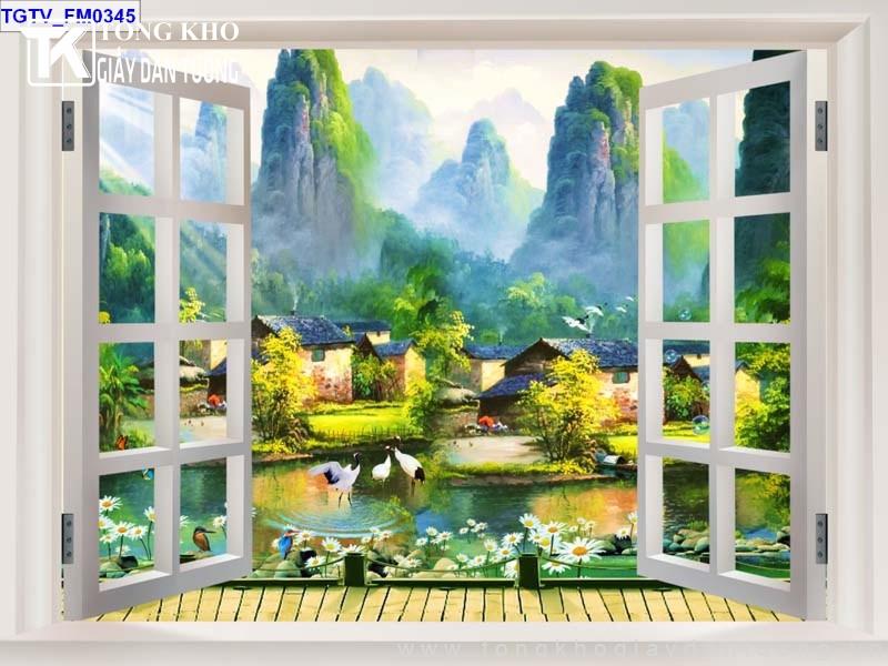 Tranh dán tường cửa sổ TGTV-FM0345