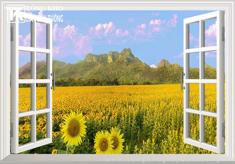 Tranh dán tường cửa sổ 3D phù hợp với hầu hết các phong cách nội thất