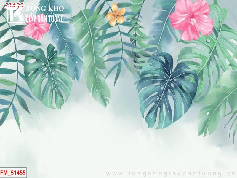Tranh dán tường lá cây nhiệt đới FM-51455
