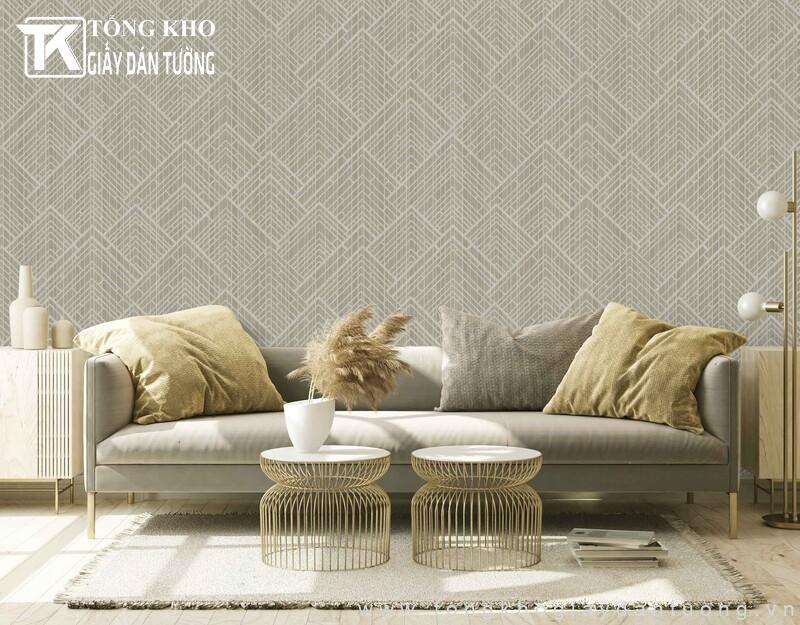 Khi sử dụng giấy hoa văn, nên tiết chế các chi tiết nội thất xung quanh để giữ tổng thể hài hòa