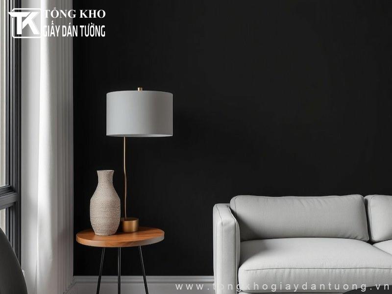 299+ mẫu giấy dán tường màu đen đẹp, sang trọng, huyền bí 1 Giấy dán tường màu đen được ứng dụng để trang trí phòng khách sang trọng