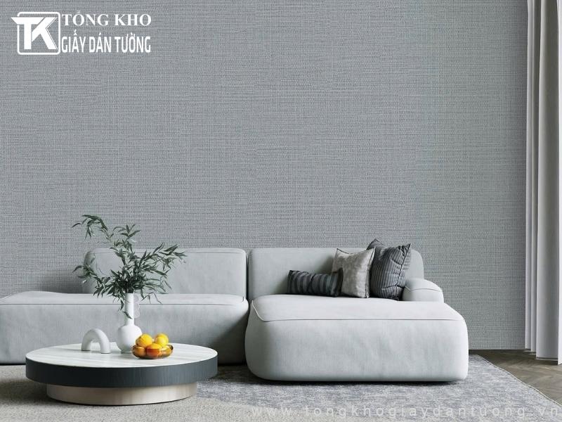149+ Mẫu giấy dán tường màu xám đẹp, hiện đại của năm 2026 3 Giấy dán tường xám trơn tạo sự hài hòa cho tổng thể phòng khách