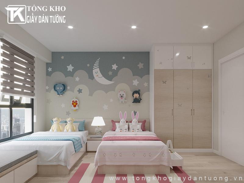 Dự án giấy dán tường Quận Tân Bình chung cư của chị Thảo 4 Chọn giấy dán tường họa tiết động vật theo yêu cầu của gia chủ