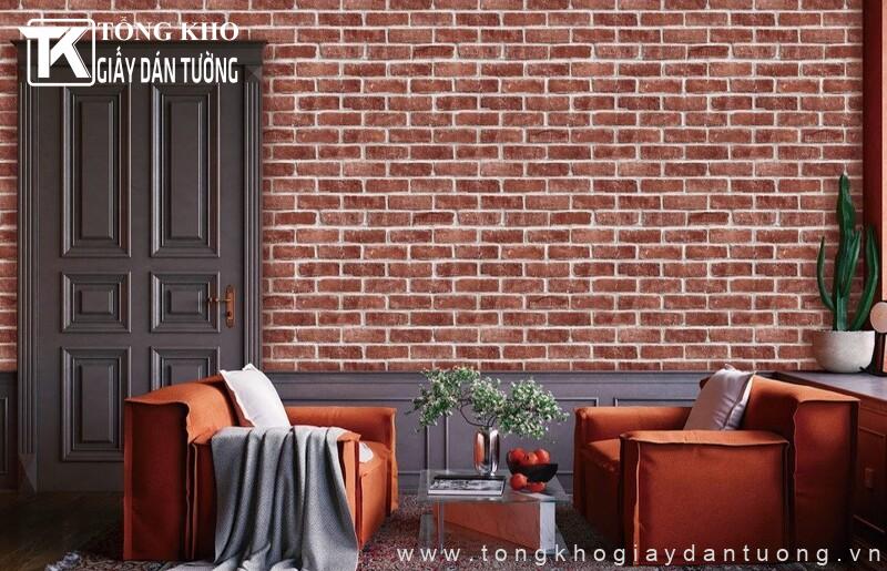 Họa tiết giả gạch vẫn luôn được ưa chuộng với nét hoài cổ đặc trưng