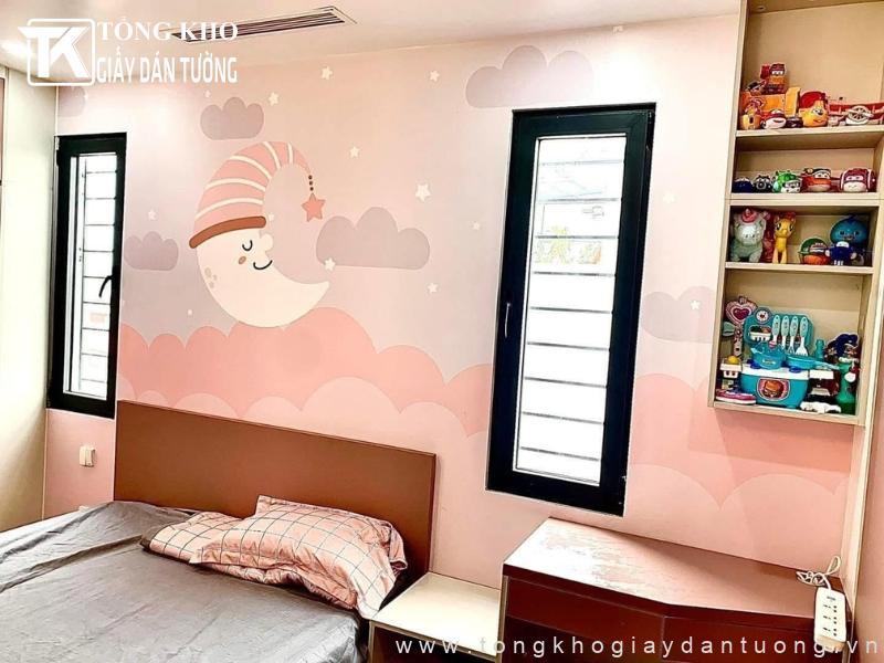 Dự án thi công giấy dán tường huyện Nhà Bè tại nhà chị Châu 4 Lựa chọn mẫu giấy dán tường hài hòa với tổng thể phòng ngủ nhà bạn