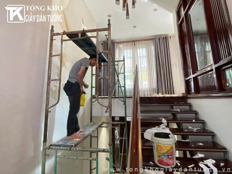 Dự án giấy dán tường Quận Tân Bình chung cư của chị Thảo 5 Thợ thi công giấy dán tường Quận Tân Bình giàu kinh nghiệm