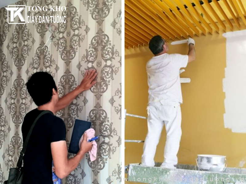 So sánh giấy dán tường và sơn để chọn được vật liệu phù hợp
