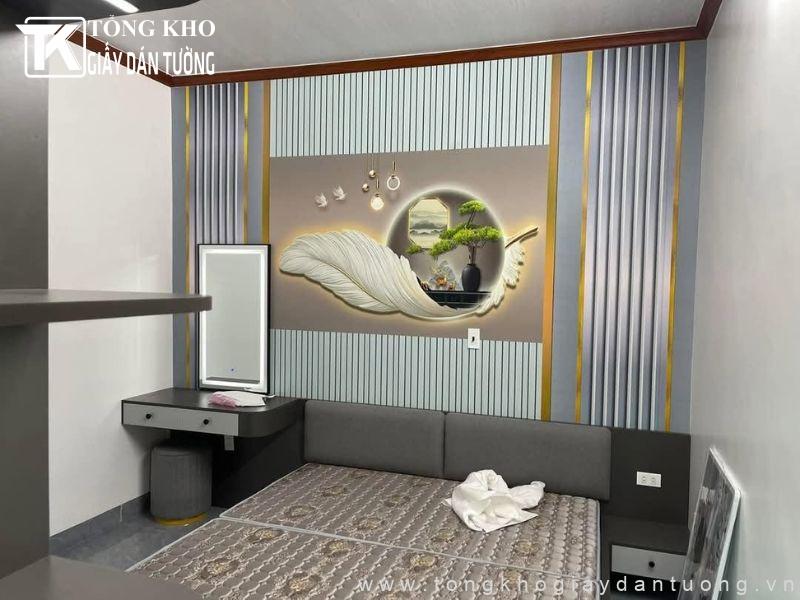 Mẫu tranh dán tường đầu giường được nhiều gia chủ yêu thích lựa chọn