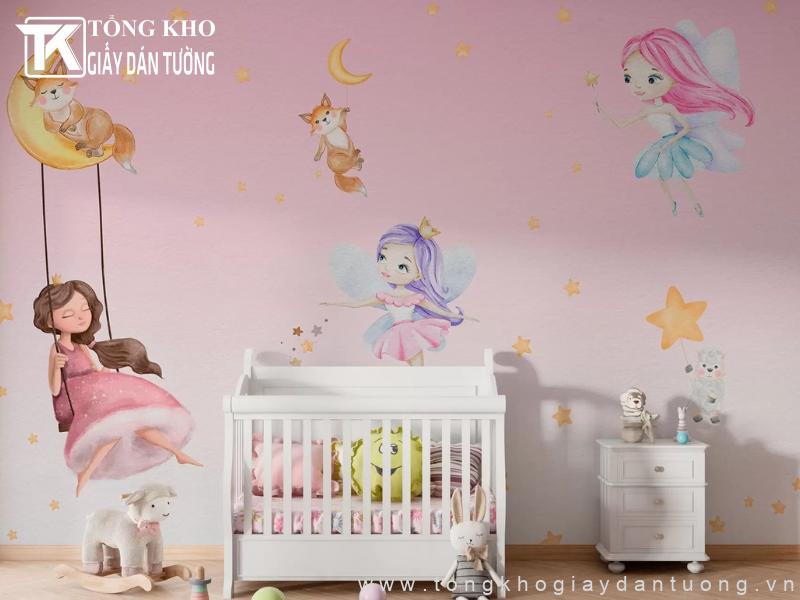 Mẫu tranh dán tường dễ thương được nhiều bé gái yêu thích